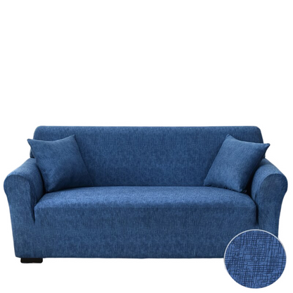 Anyhouz 1 Seater Sofa Cover Plain Blue Style and Protection For Living Room Sofa Chair Elastic Stretchable Slipcover