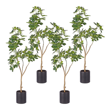 SOGA 4X 160cm Artificial Natural Green Schefflera Dwarf Umbrella Tree Fake Tropical Indoor Plant Home Office Decor