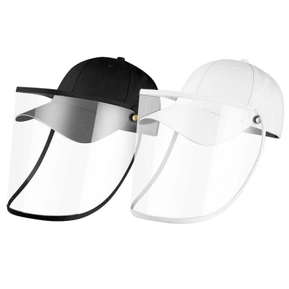 2X Outdoor Protection Hat Anti-Fog Pollution Dust Protective Cap Full Face HD Shield Cover Adult Black/White