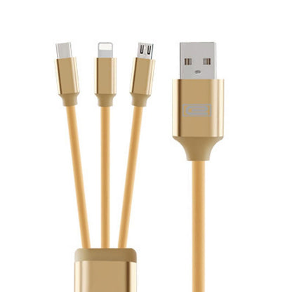 3 in 1 Durable 1.2M iPhone Android Micro Usb Cable High Speed Charging Data Cable - Gifts-Australia