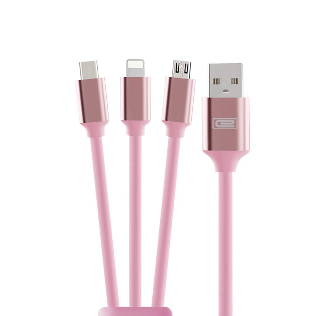 3 in 1 Durable 1.2M iPhone Android Micro Usb Cable High Speed Charging Data Cable - Gifts-Australia