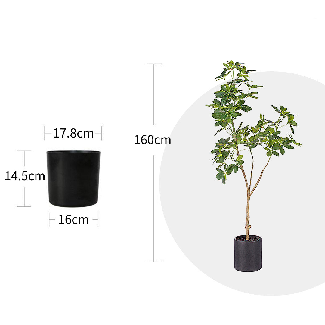 SOGA 4X 160cm Artificial Natural Green Schefflera Dwarf Umbrella Tree Fake Tropical Indoor Plant Home Office Decor