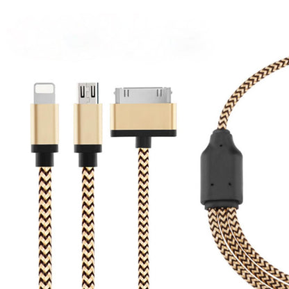 3 in 1 Durable 1.2M iPhone Android Micro Usb Cable High Speed Charging Data Cable - Gifts-Australia