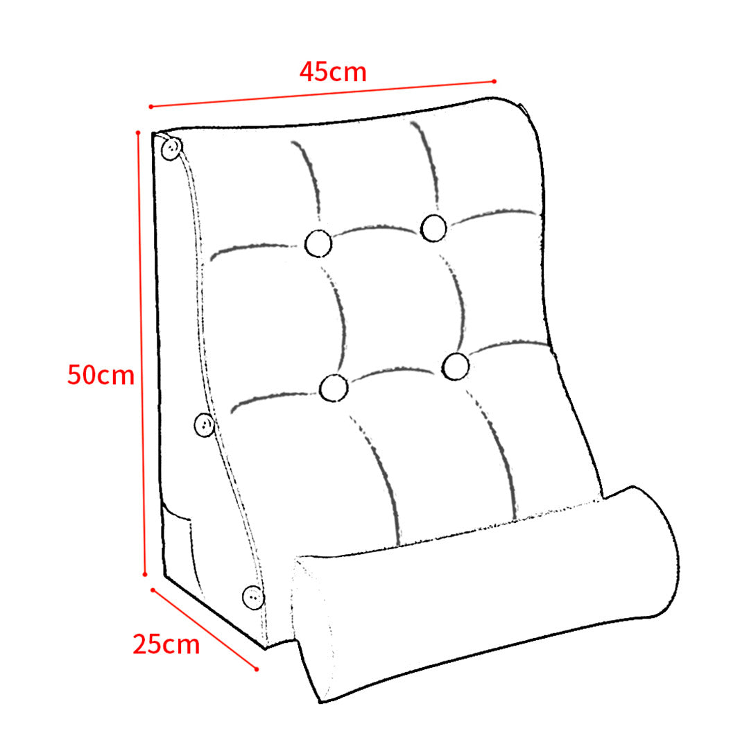 SOGA 4X 45cm SilverTriangular Wedge Lumbar Pillow Headboard Backrest Sofa Bed Cushion Home Decor