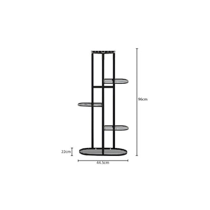 SOGA 5 Tier 6 Pots Black Metal Plant Rack Flowerpot Storage Display Stand Holder Home Garden Decor