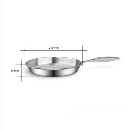 SOGA Stainless Steel Fry Pan 24cm Frying Pan Top Grade Induction Cooking FryPan