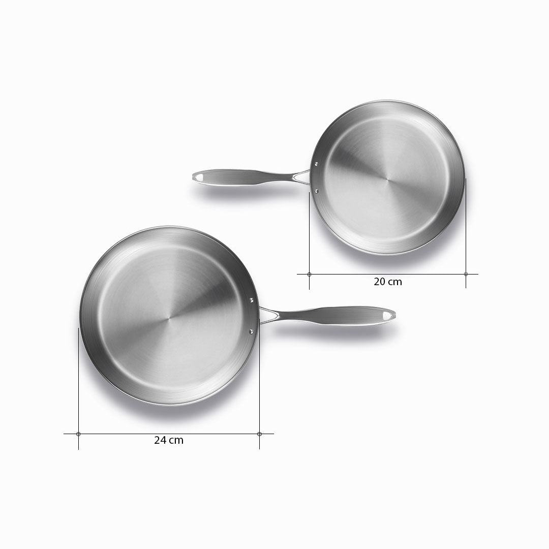 SOGA Stainless Steel Fry Pan 20cm 24cm Frying Pan Top Grade Induction Cooking