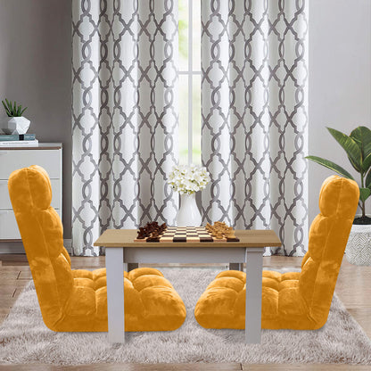 SOGA 4X Floor Recliner Folding Lounge Sofa Futon Couch Folding Chair Cushion Apricot