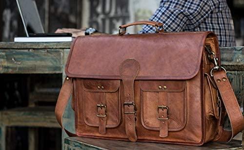 Leather Briefcase for Men and Women 18 inch Handmade Leather