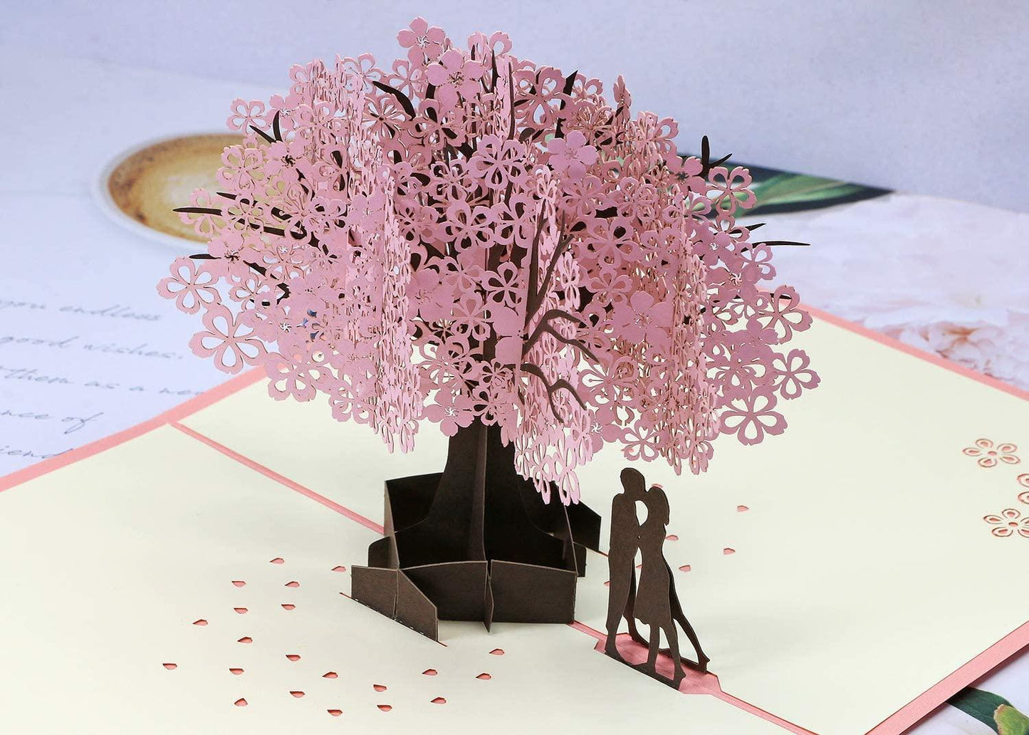 Penta Angel Handmade Cherry Blossom Card Pop Up 3D Flower Card forHim - Gifts-Australia