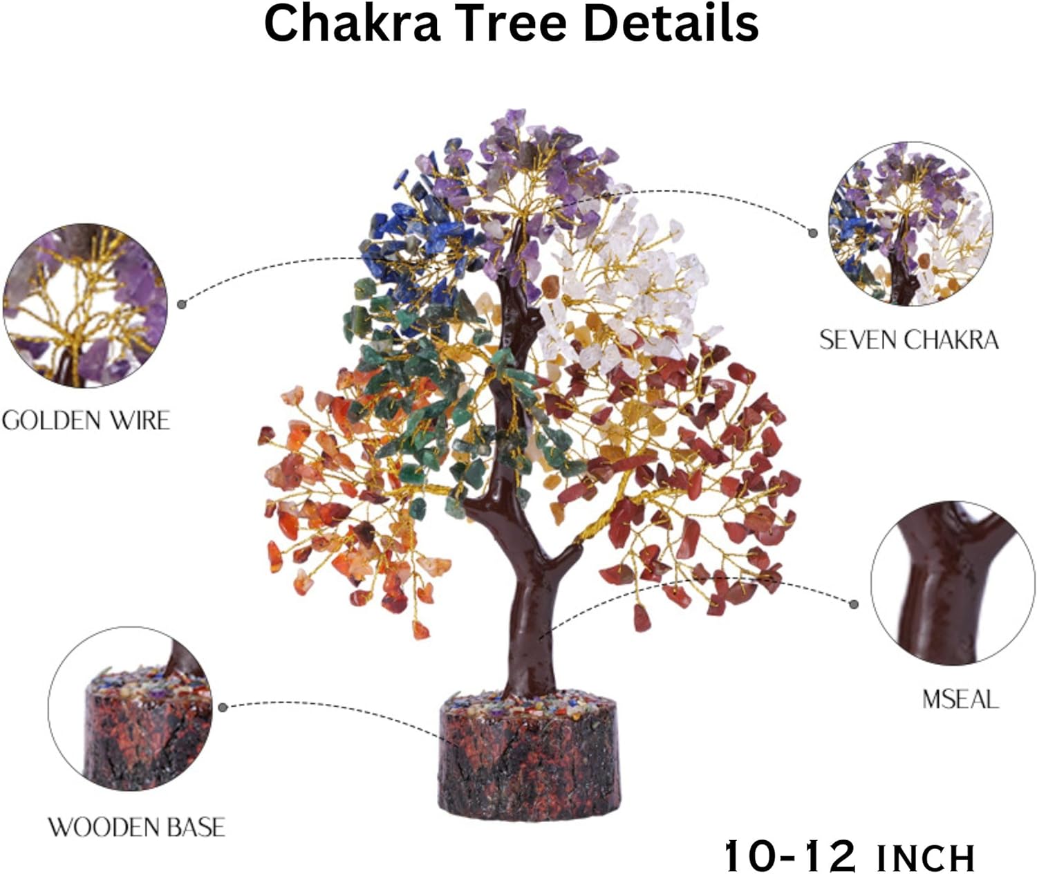 Positive Energy, Fortune, Money & Good Luck 7 Chakra Tree Bonsai, Feng