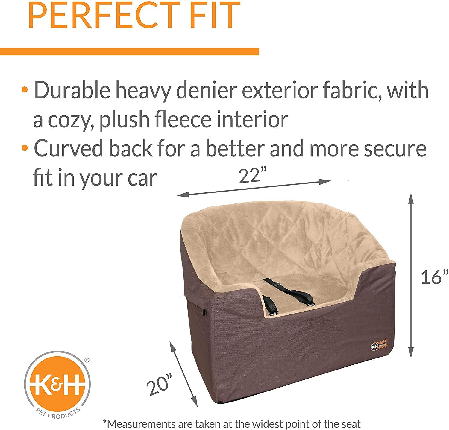 K H Pet Products Bucket Booster Dog Car Seat Large Tan 14.5 x 24