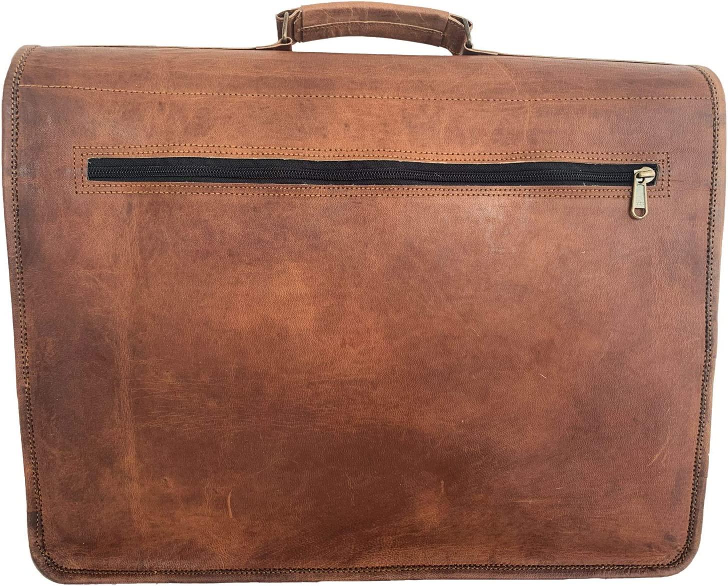 Dhk 18 inch vintage handmade leather messenger bag online for laptop briefcase best computer satchel school distressed bag